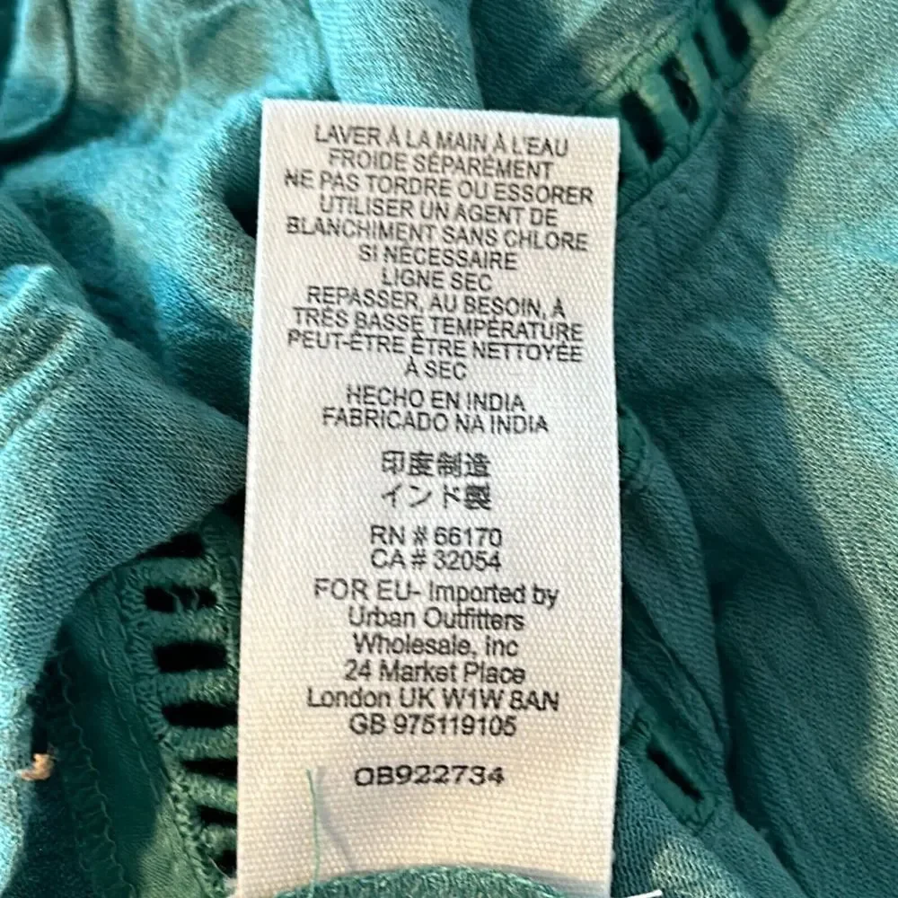 Free People Women's Turquoise Will Wait For You V-Neck Midi A-Line Dress Size L - Picture 6 of 8